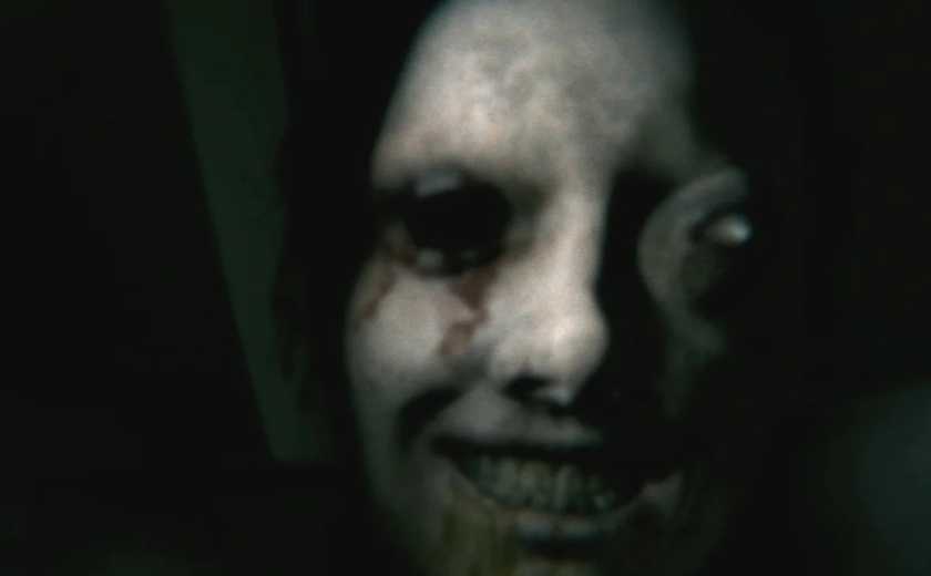 A close-up of a creepy face 
